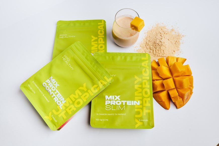 Низькокалорійний поживний коктейль Mix Protein slim Yummy Tropical PH-003 фото